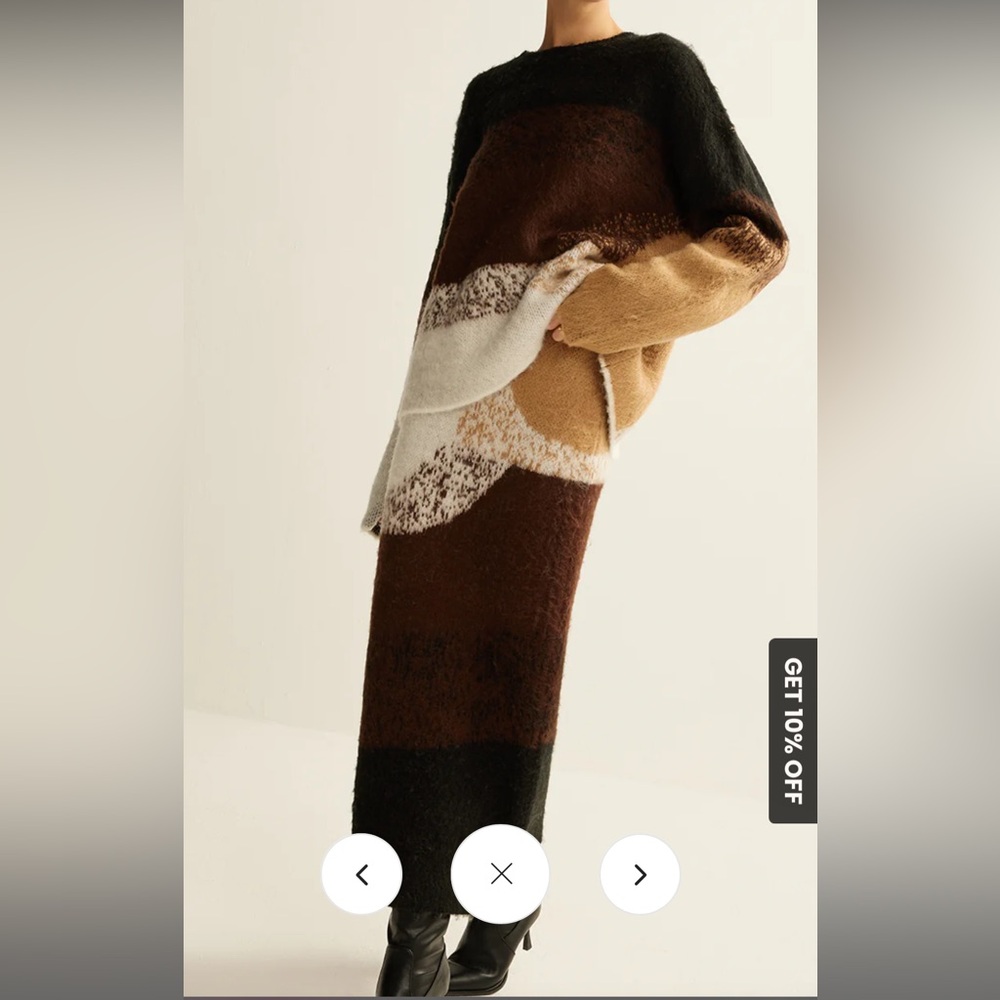 Anthropologie Brown and Cream Maxi Skirt - Picture 3 of 5